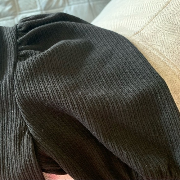 Mango Puffed Short Sleeves Knit Mini Dress - Picture 3 of 4